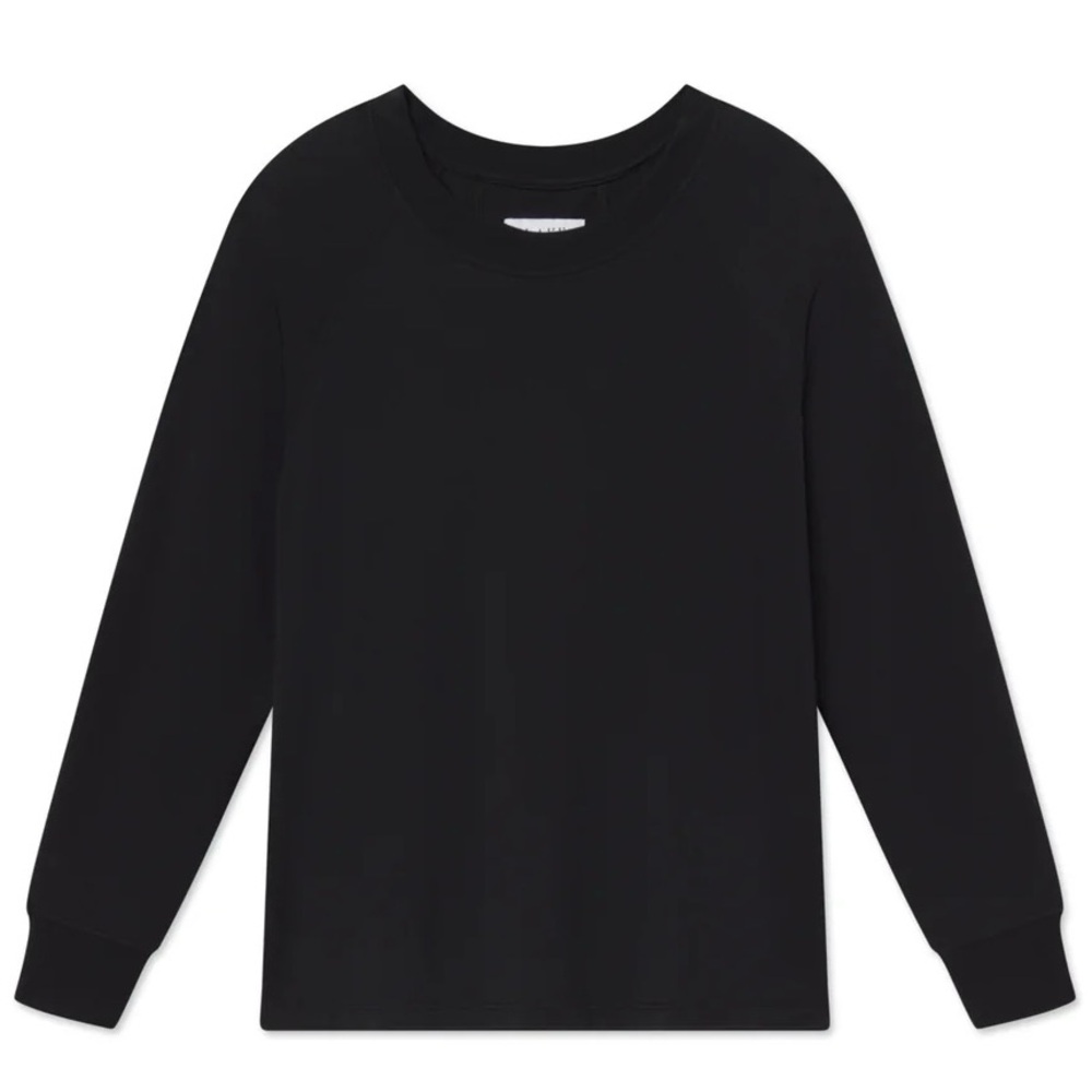 Lake Pajamas Top Long Sleeve Modal Cozy Comfort Travel Lounge Black Small